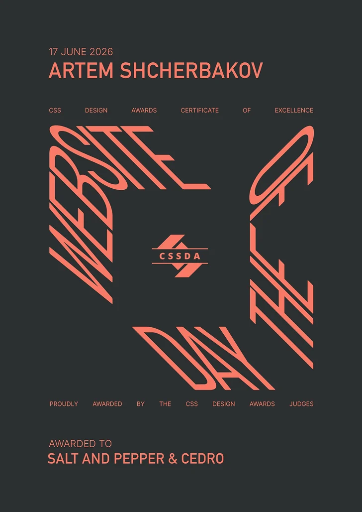 CSS Design Awards Website of the Day, June 17, 2026