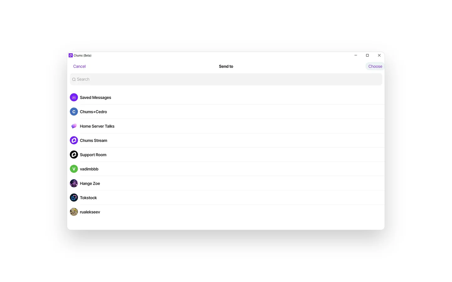 Contacts open in a full window